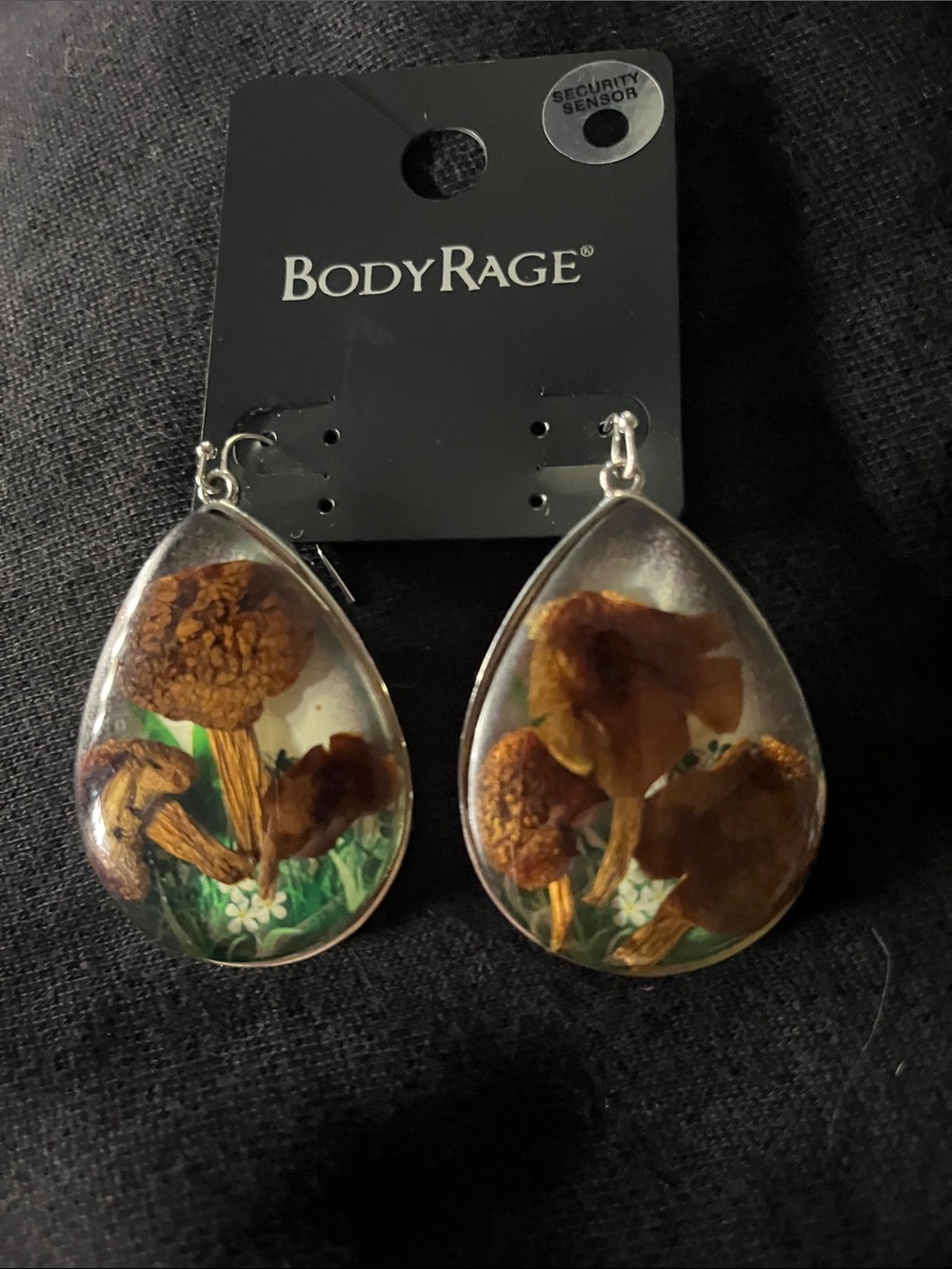Mushroom Resin drop earrings